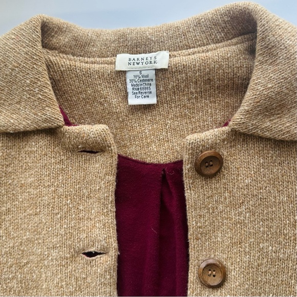 Barneys New York, Barneys NY,  Button Down Cardigan Jacket Wool Cashmere Sz S - Picture 3 of 4